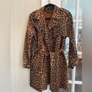 Forever 21 Leopard Trench Coat, size small